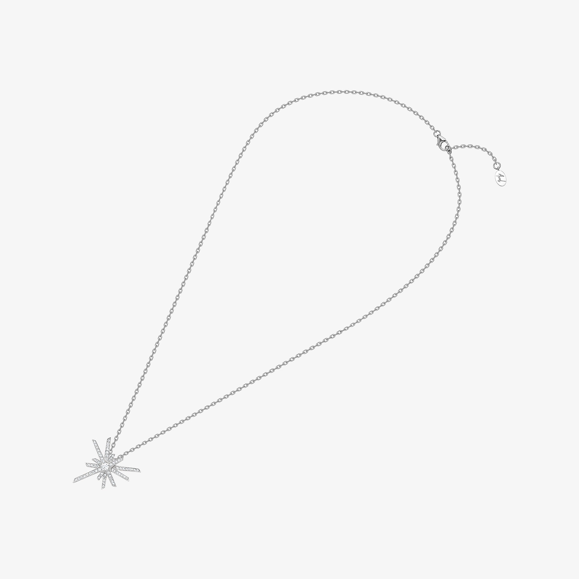 عقد صغير من الذهب الزهري المرصّع بالماس من مجموعة ضوء