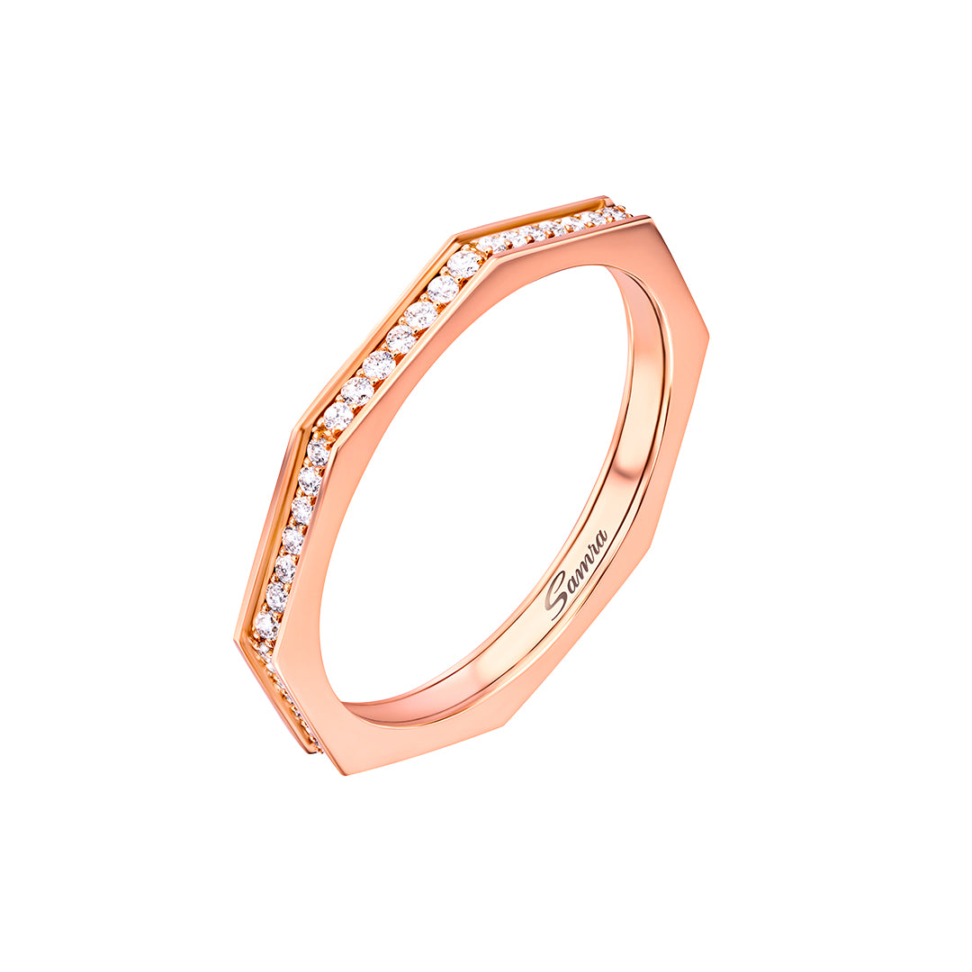 Dibla Turath Diamond Rose Gold Band - Samra Jewellery - Diamond Jewellery - TURATH