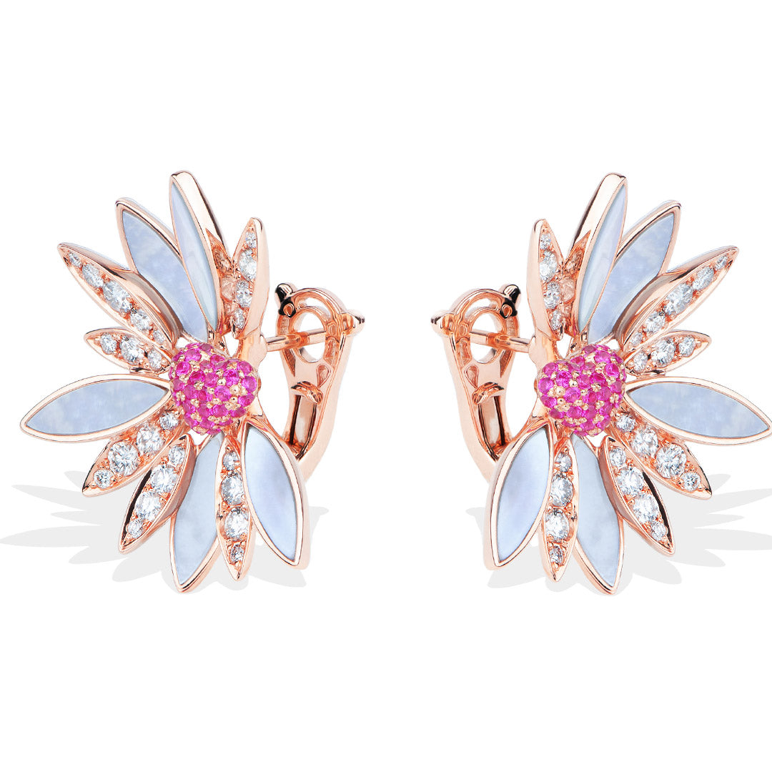 Love Me, Love Me Not Rose Gold Pink Sapphire Earring - Samra Jewellery - Diamond Jewellery - LOVE ME LOVE ME NOT