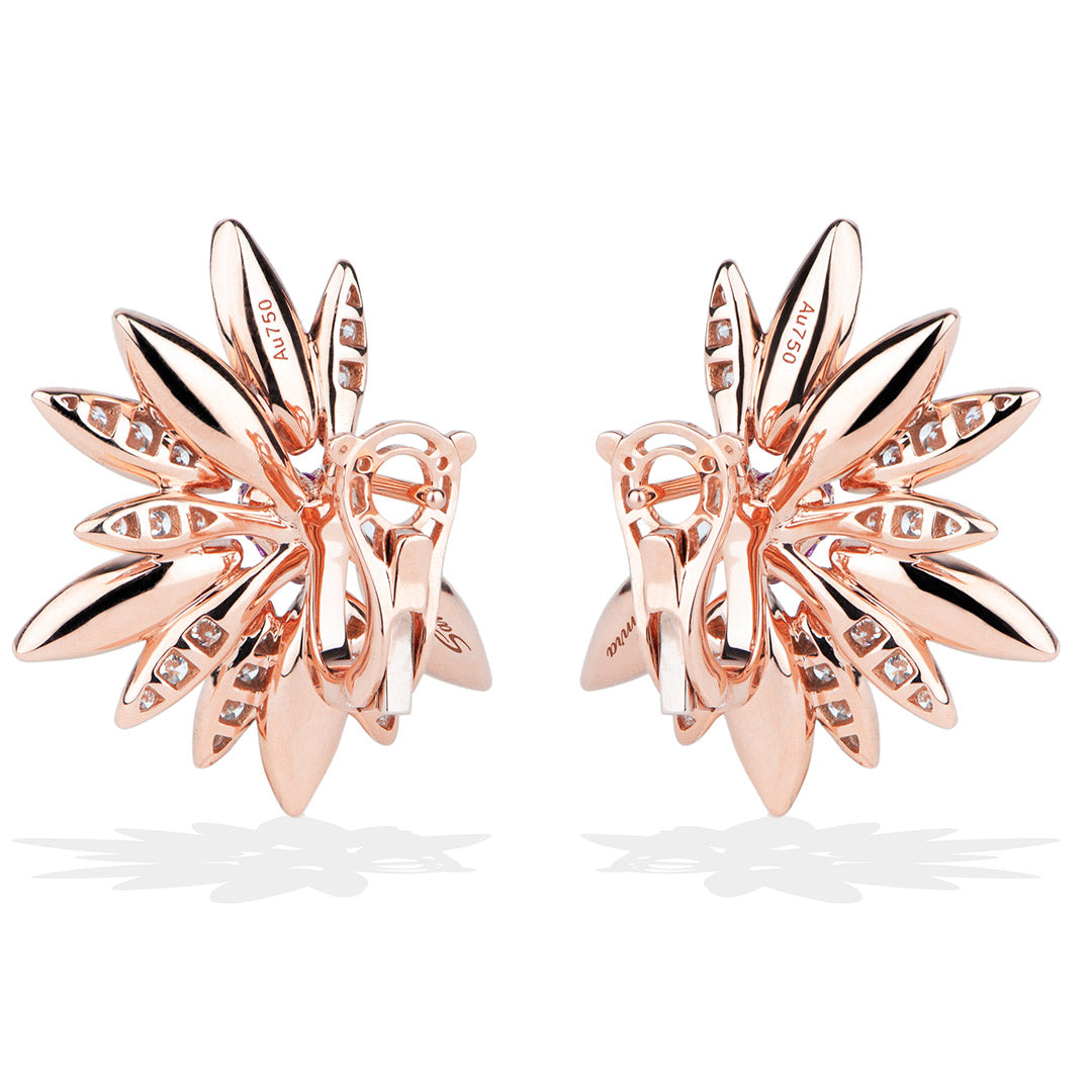 Love Me, Love Me Not Rose Gold Pink Sapphire Earring - Samra Jewellery - Diamond Jewellery - LOVE ME LOVE ME NOT