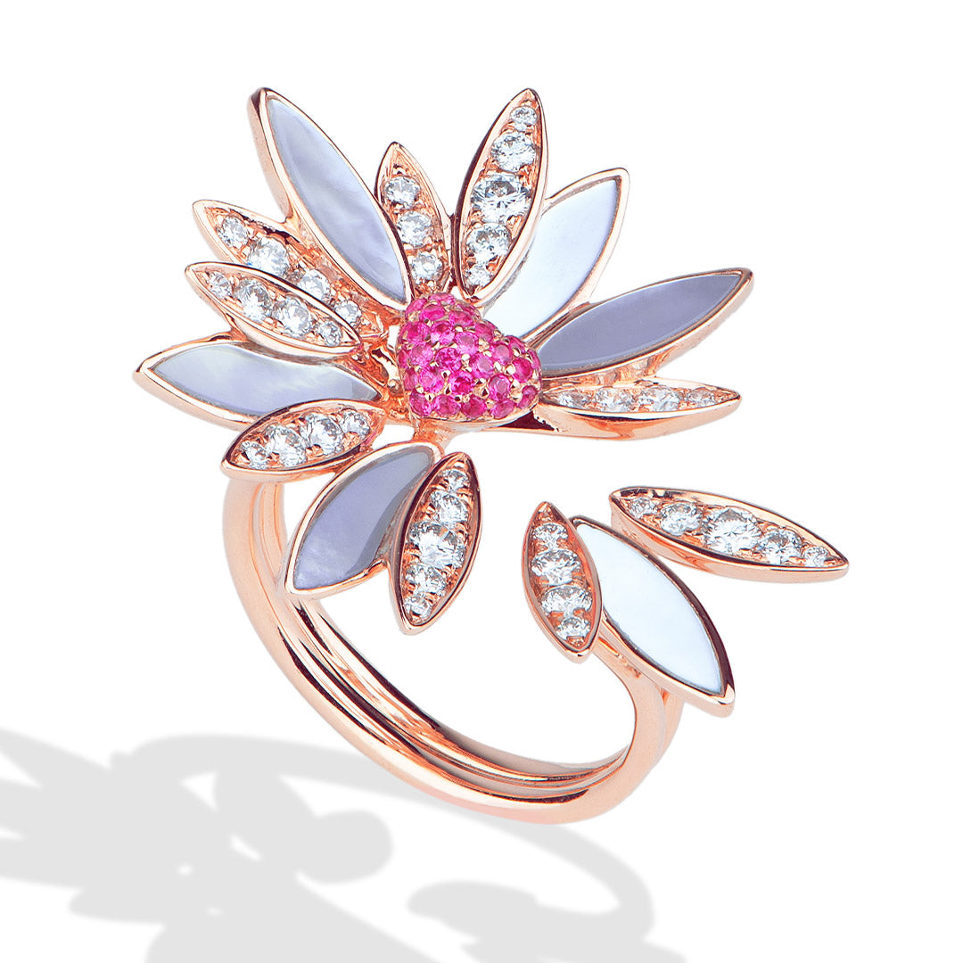 Love Me, Love Me Not Rose Gold Pink Sapphire Ring - Samra Jewellery - Diamond Jewellery - LOVE ME LOVE ME NOT