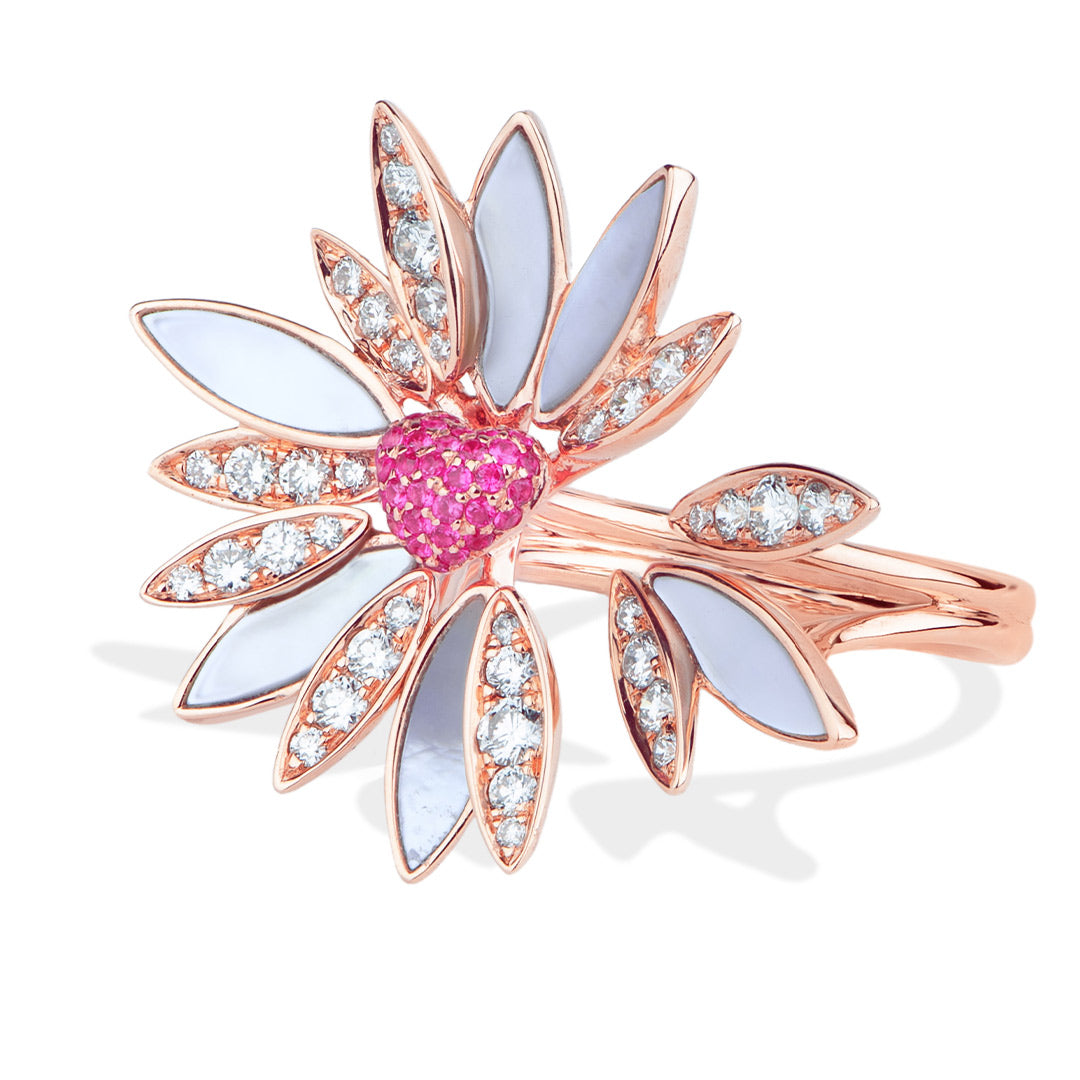 Love Me, Love Me Not Rose Gold Pink Sapphire Ring - Samra Jewellery - Diamond Jewellery - LOVE ME LOVE ME NOT
