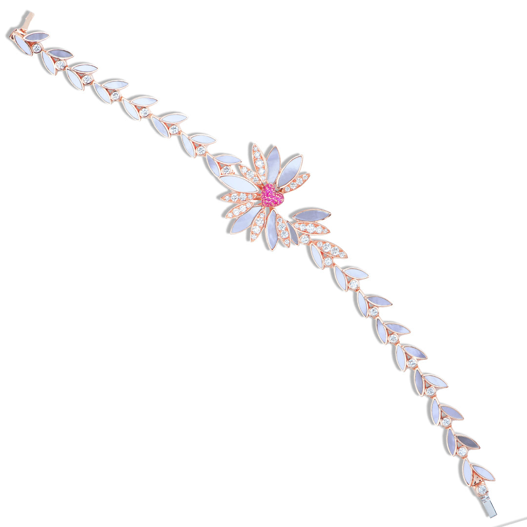 Love Me, Love Me Not Rose Gold Pink Sapphire Bracelet - Samra Jewellery - Diamond Jewellery - LOVE ME LOVE ME NOT