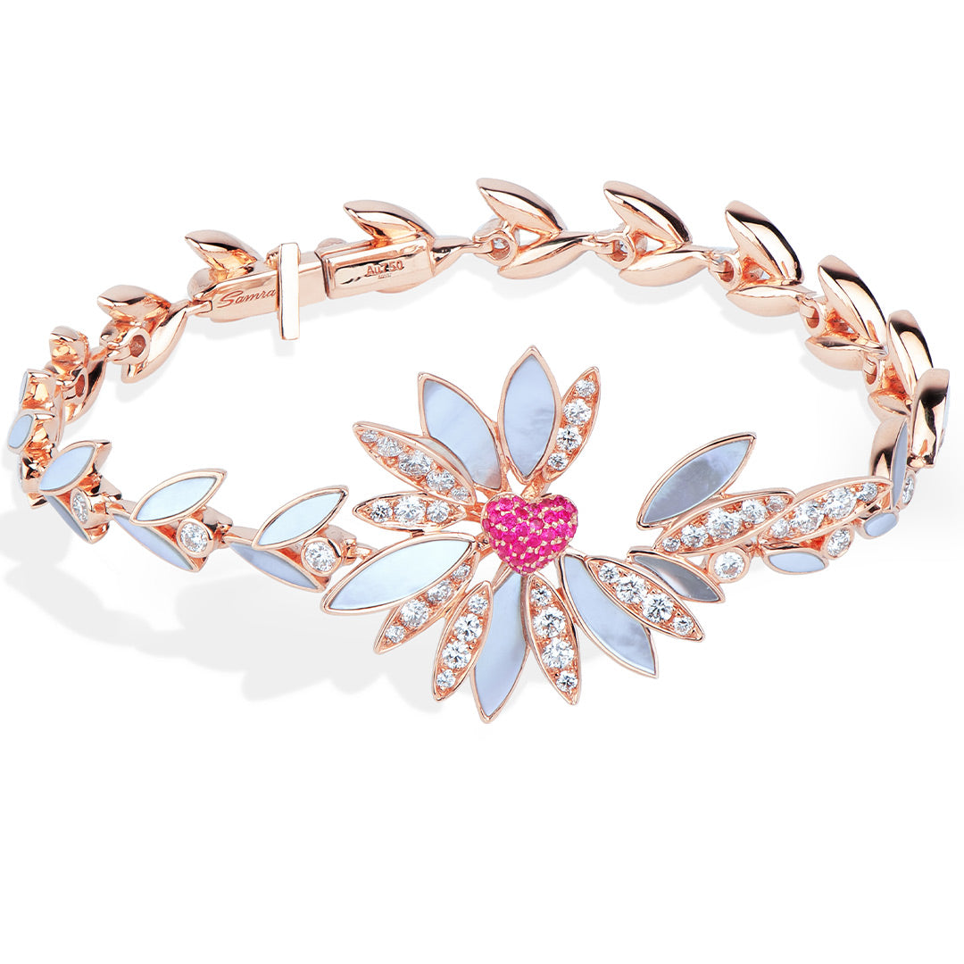 Love Me, Love Me Not Rose Gold Pink Sapphire Bracelet - Samra Jewellery - Diamond Jewellery - LOVE ME LOVE ME NOT
