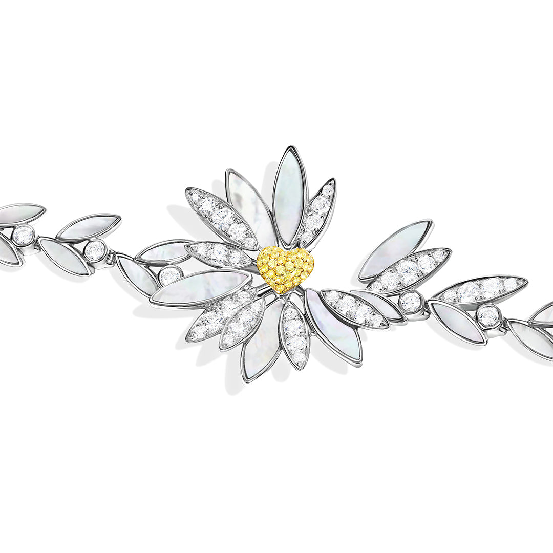 Love Me, Love Me Not White Gold Yellow Sapphire Bracelet