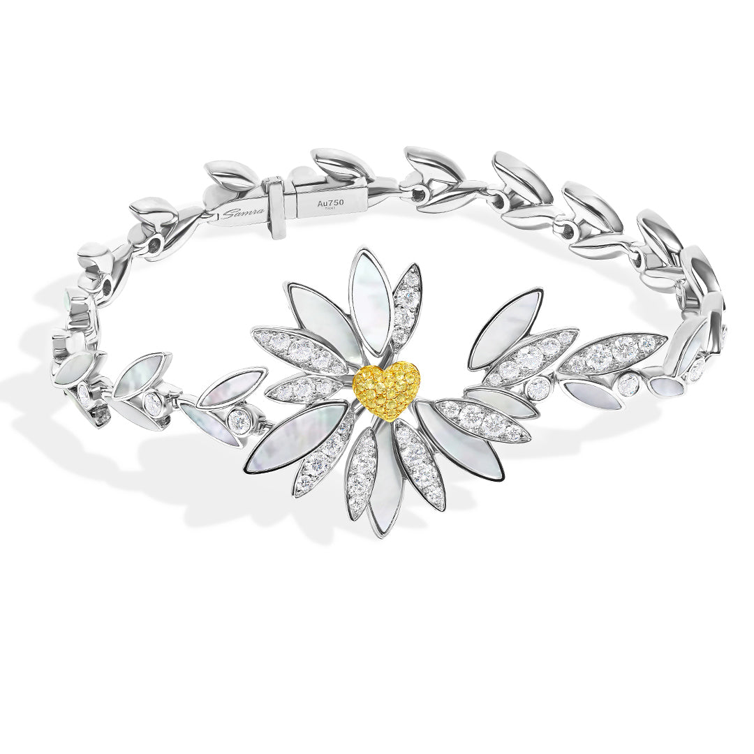 Love Me, Love Me Not White Gold Yellow Sapphire Bracelet