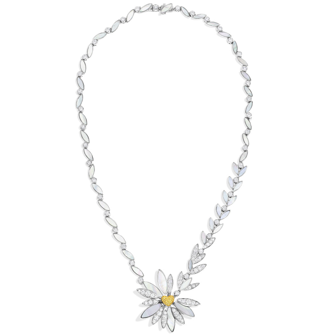 Love Me, Love Me Not White Gold Yellow Sapphire Necklace - Samra Jewellery - Diamond Jewellery - LOVE ME LOVE ME NOT