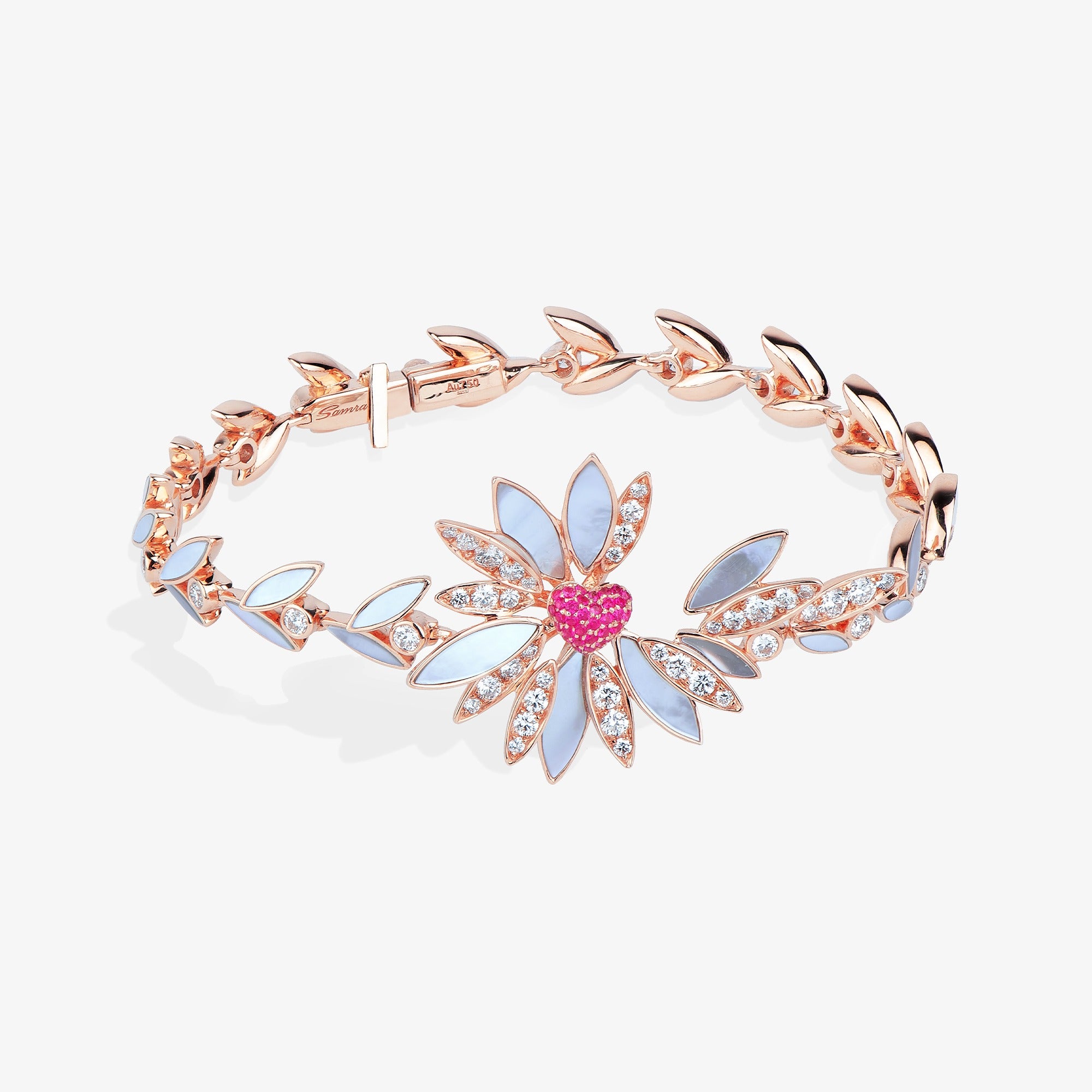 Love Me, Love Me Not Rose Gold Pink Sapphire Bracelet