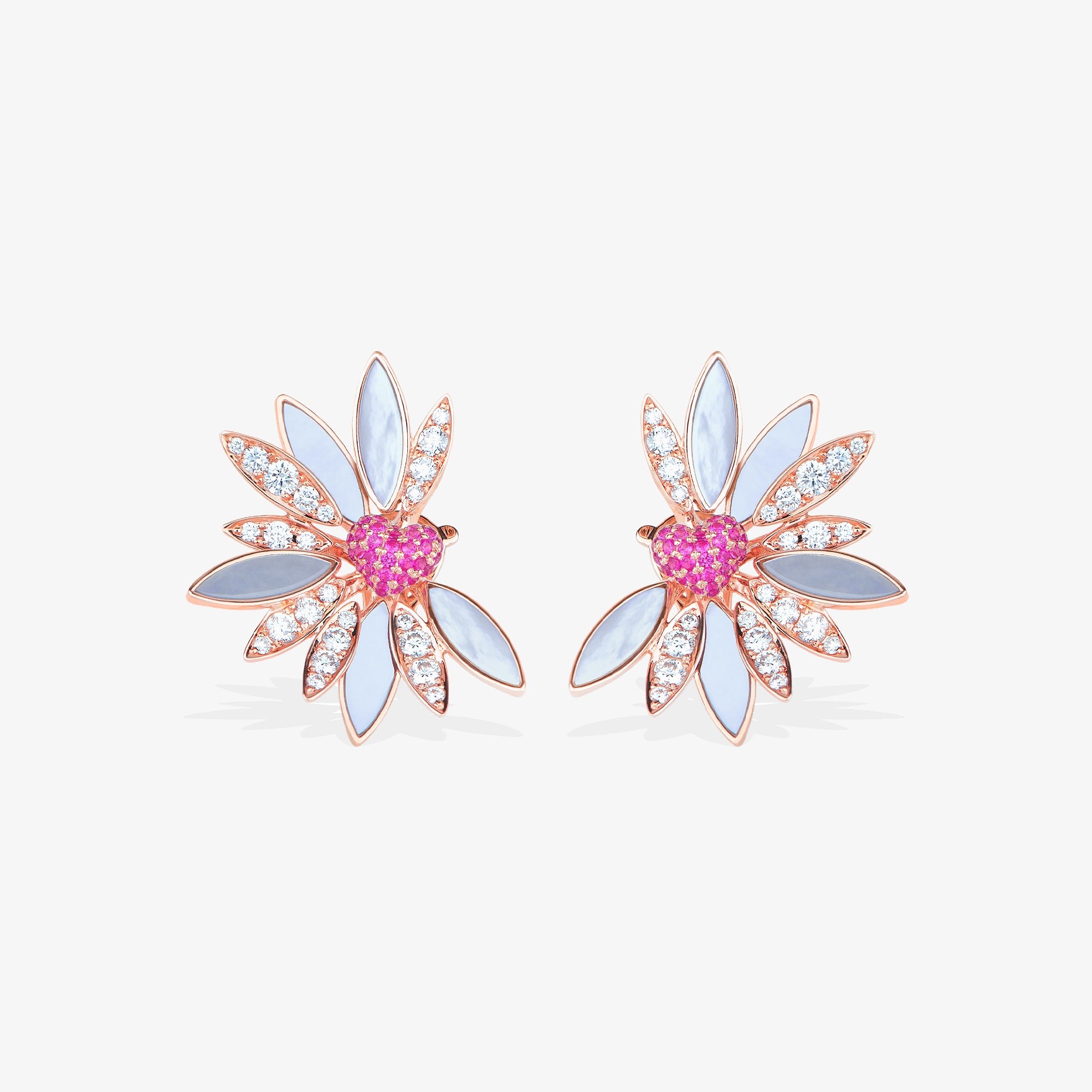 Love Me, Love Me Not Rose Gold Pink Sapphire Earring