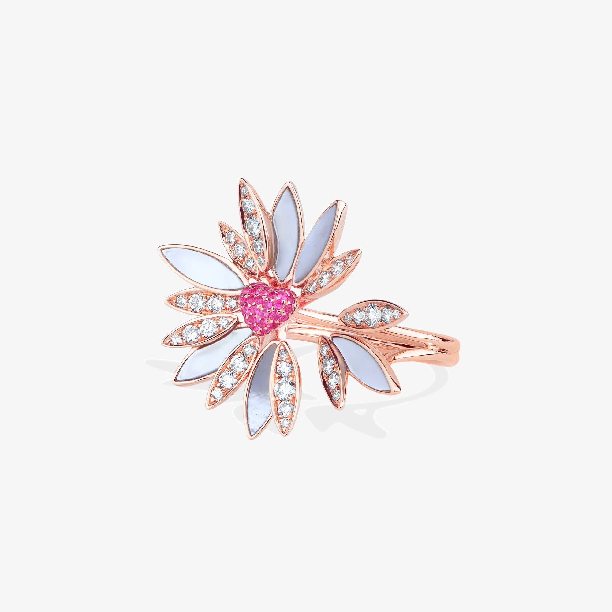 Love Me, Love Me Not Rose Gold Pink Sapphire Ring