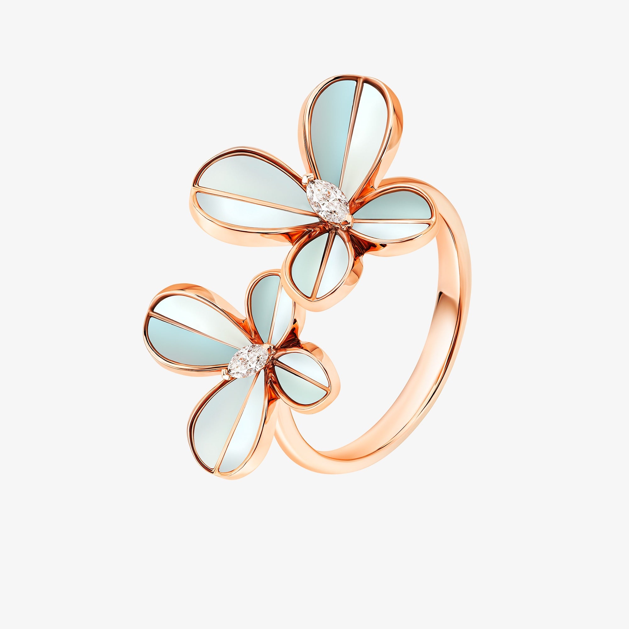 Marquise Butterfly Rose Gold Ring