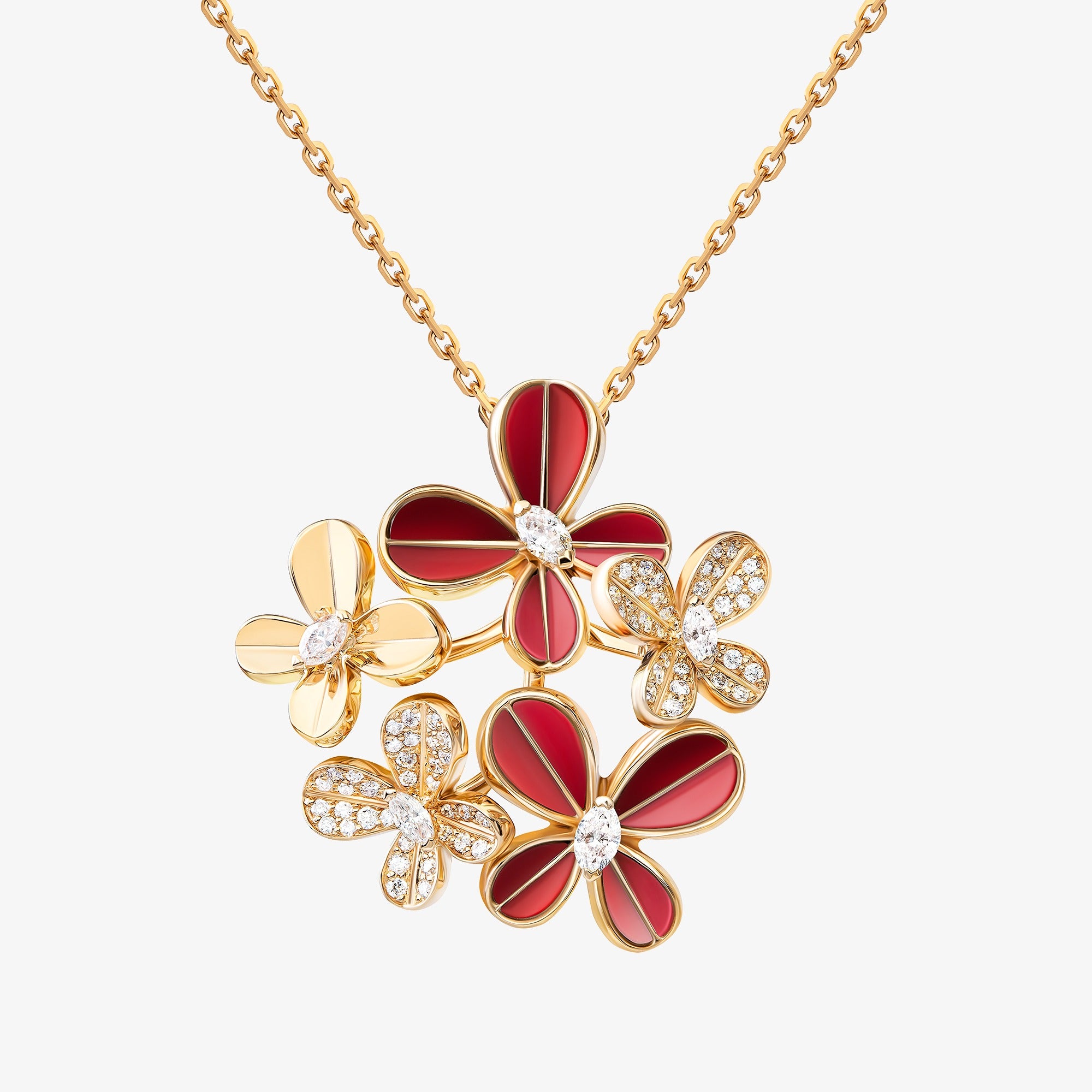 Marquise Butterfly Rose Gold Multi Necklace