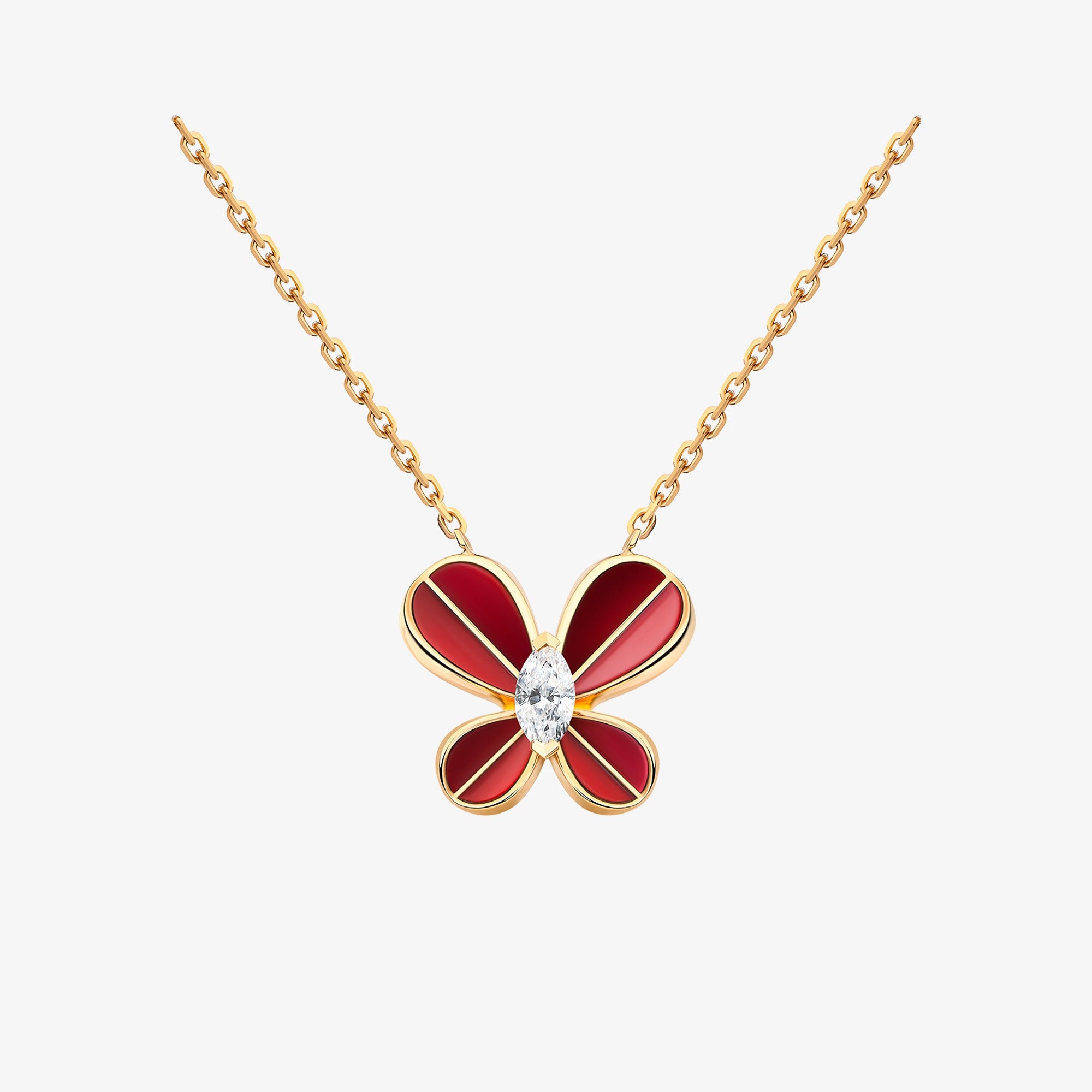 Marquise Butterfly Rose Gold Small Necklace