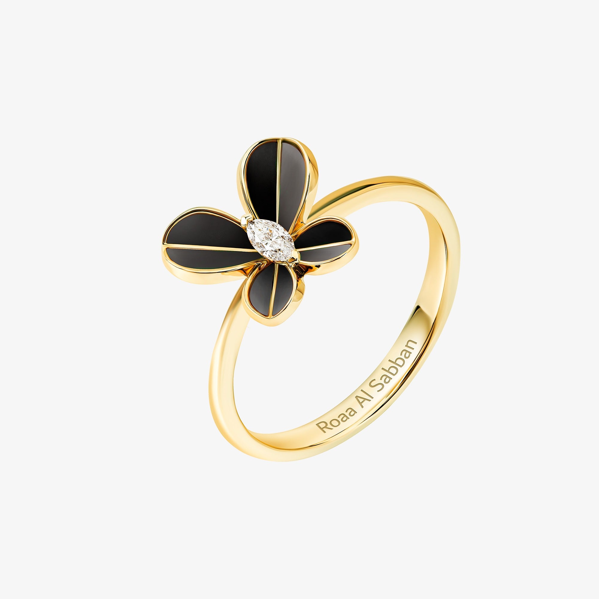 Marquise Butterfly Yellow Gold Small Ring