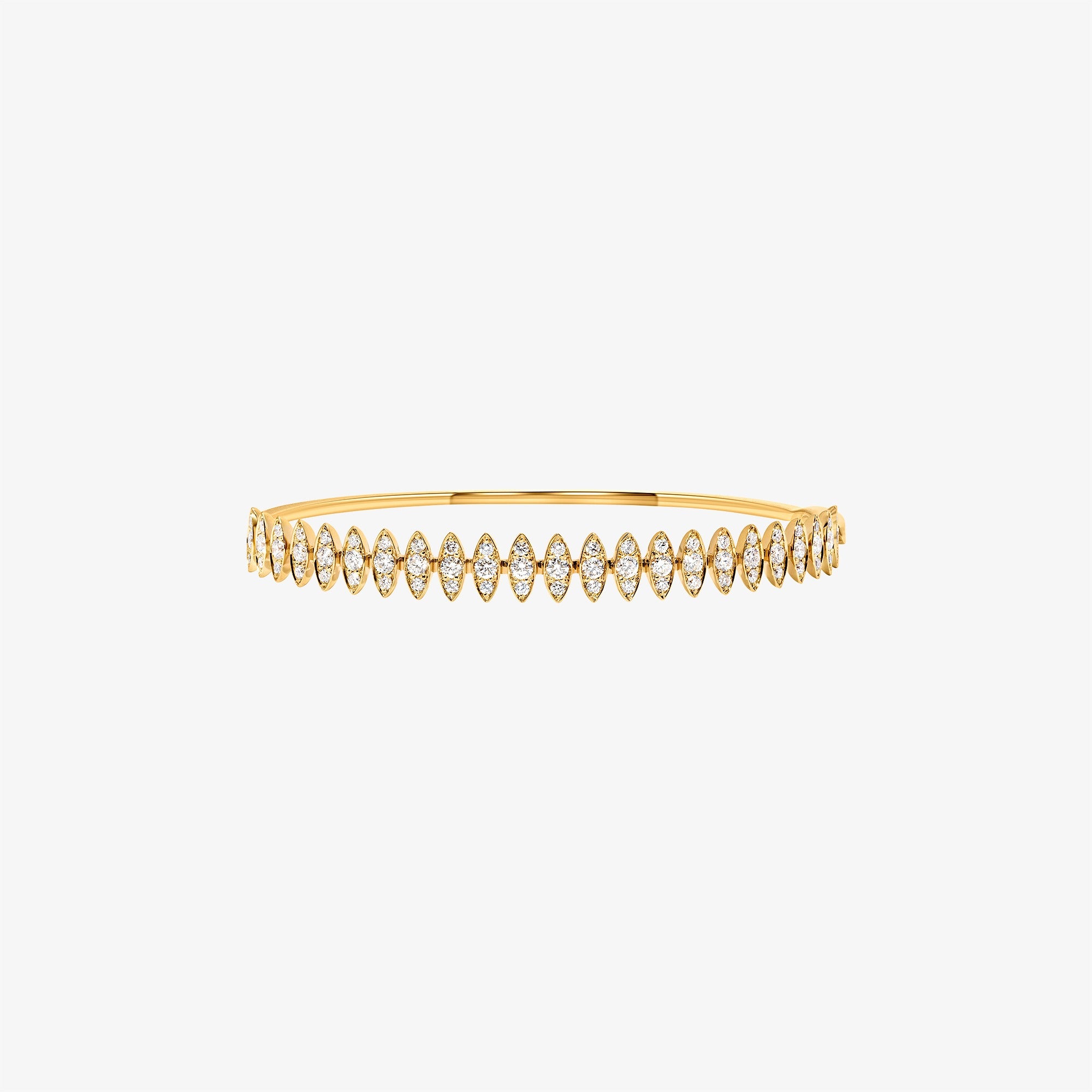 Barq Marquise Yellow Gold Diamond Large Bangle