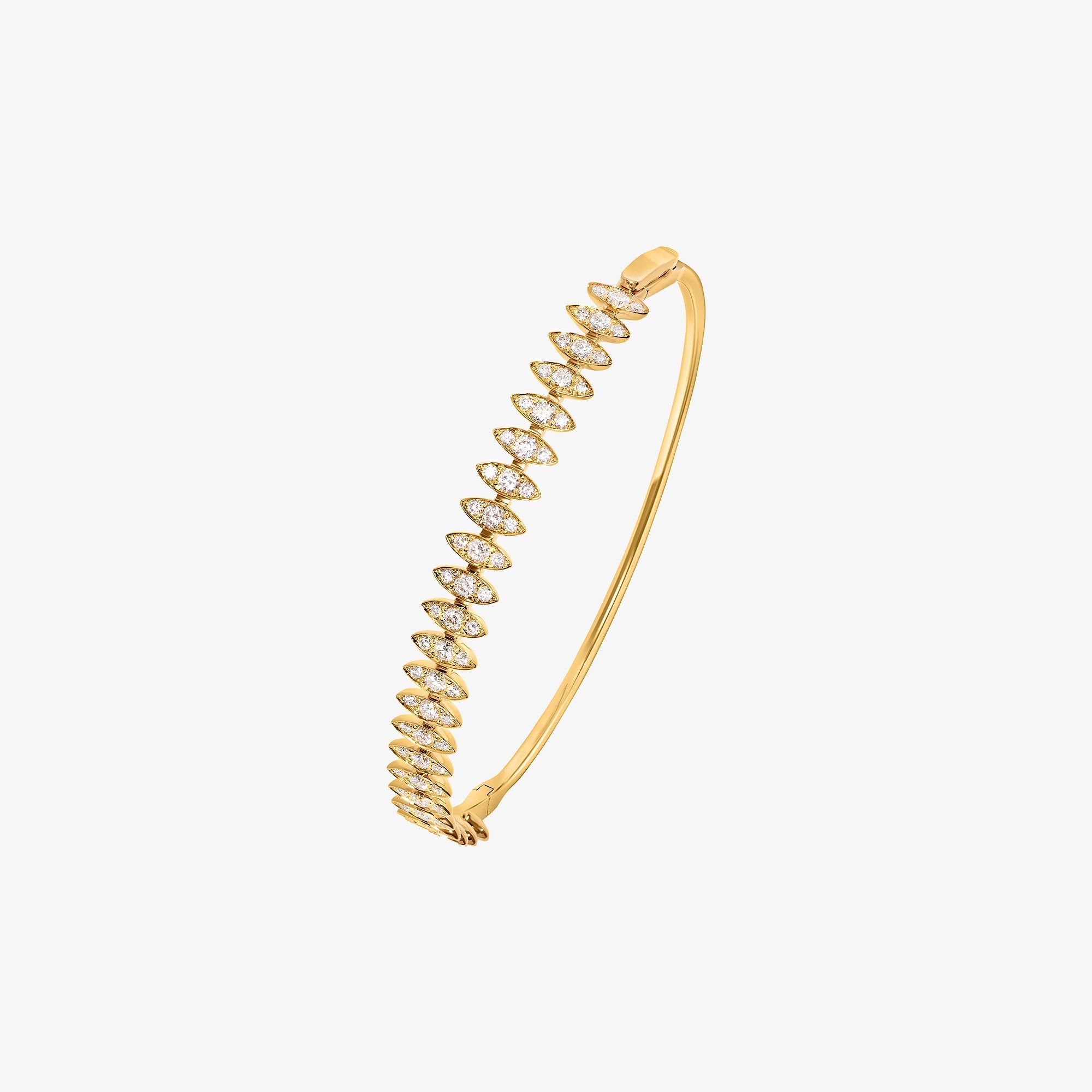 Barq Marquise Yellow Gold Diamond Large Bangle