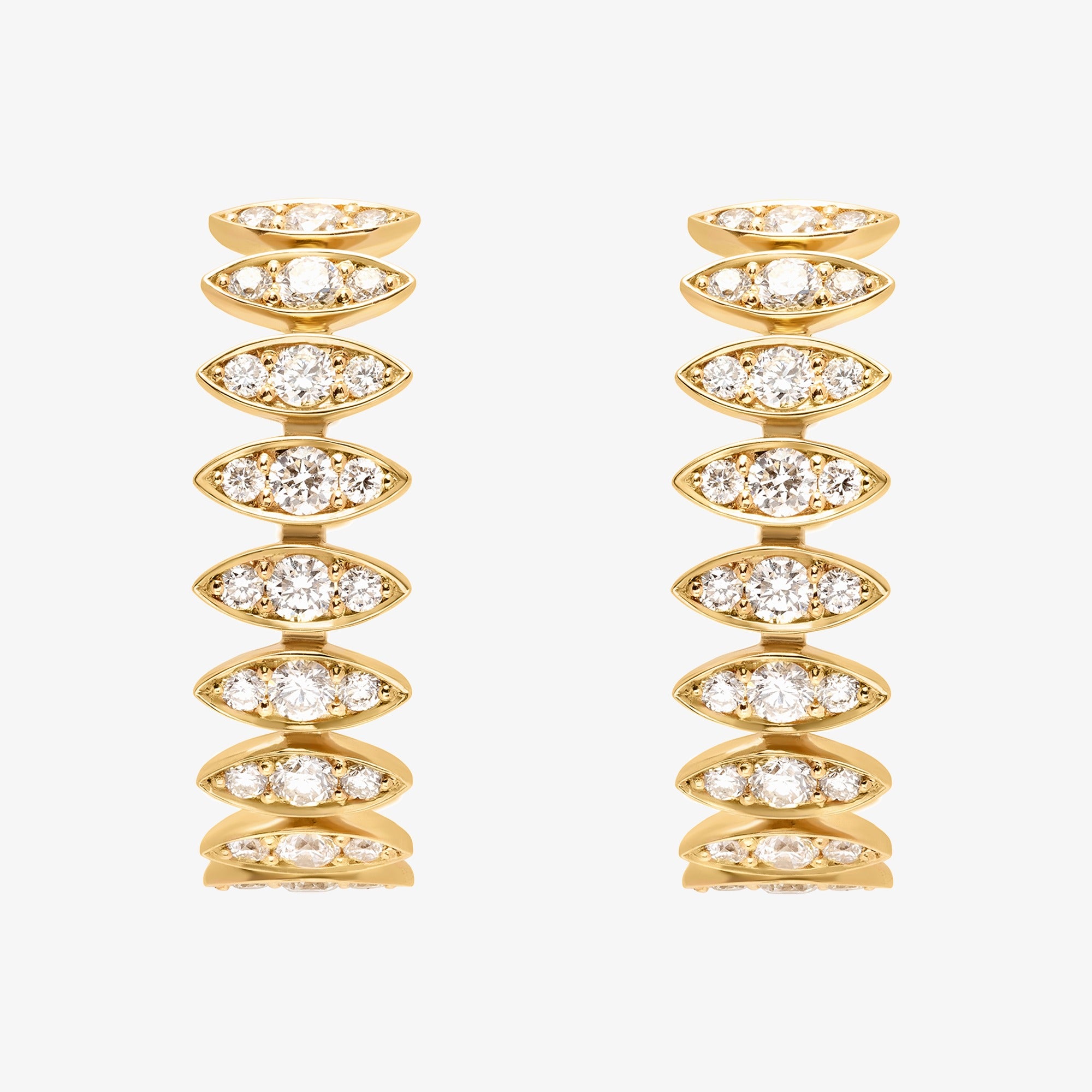 Barq Marquise Yellow Gold Diamond Large Earring