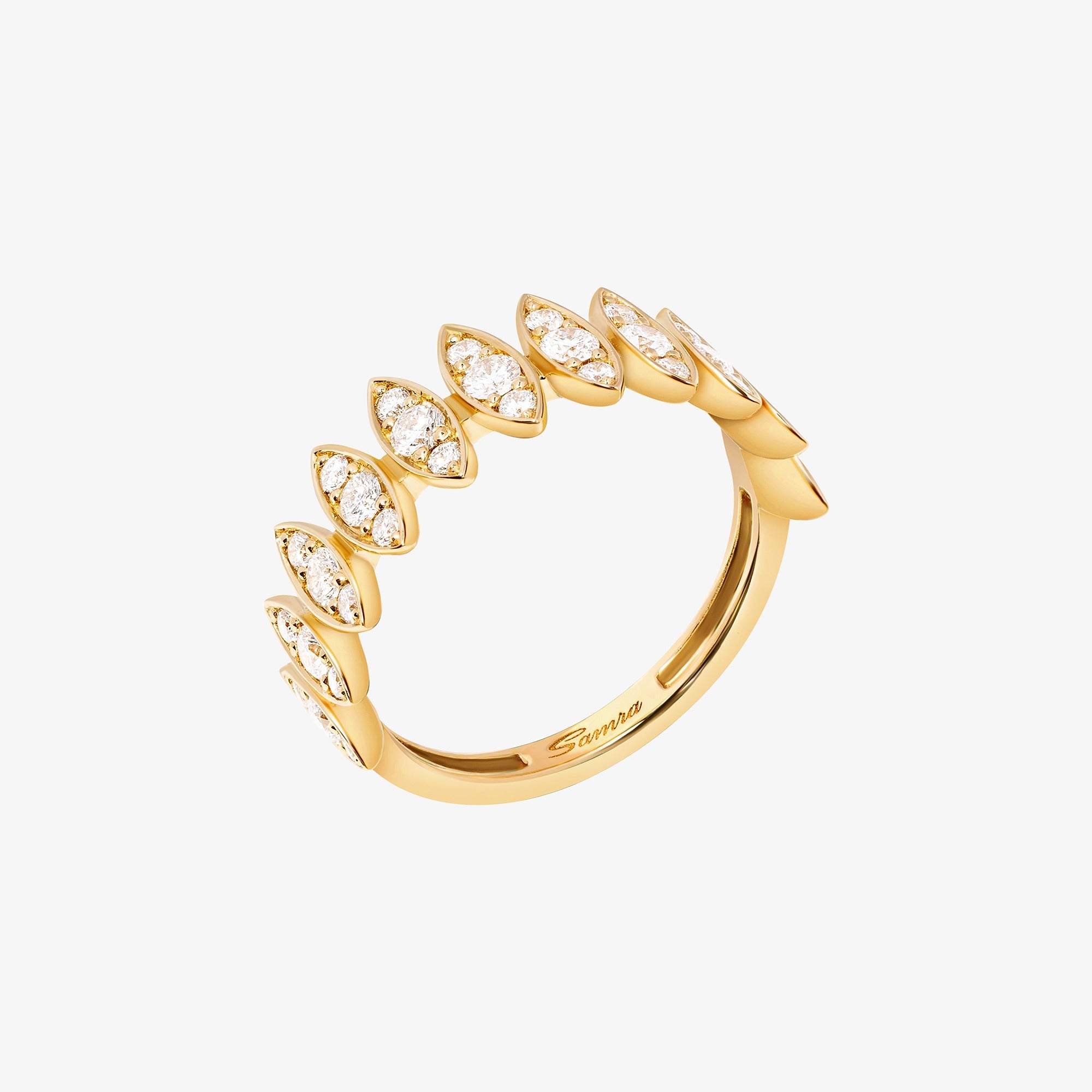 Barq Marquise Yellow Gold Diamond Large Ring