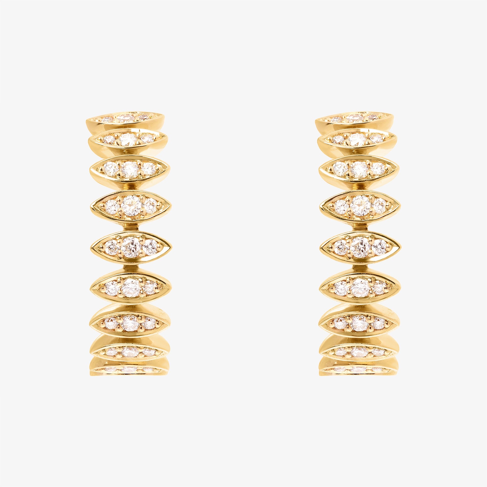 Barq Marquise Yellow Gold Diamond Small Earring