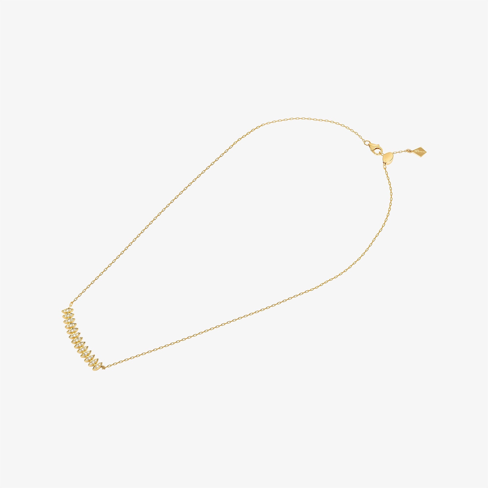 Barq Marquise Yellow Gold Diamond Small Necklace