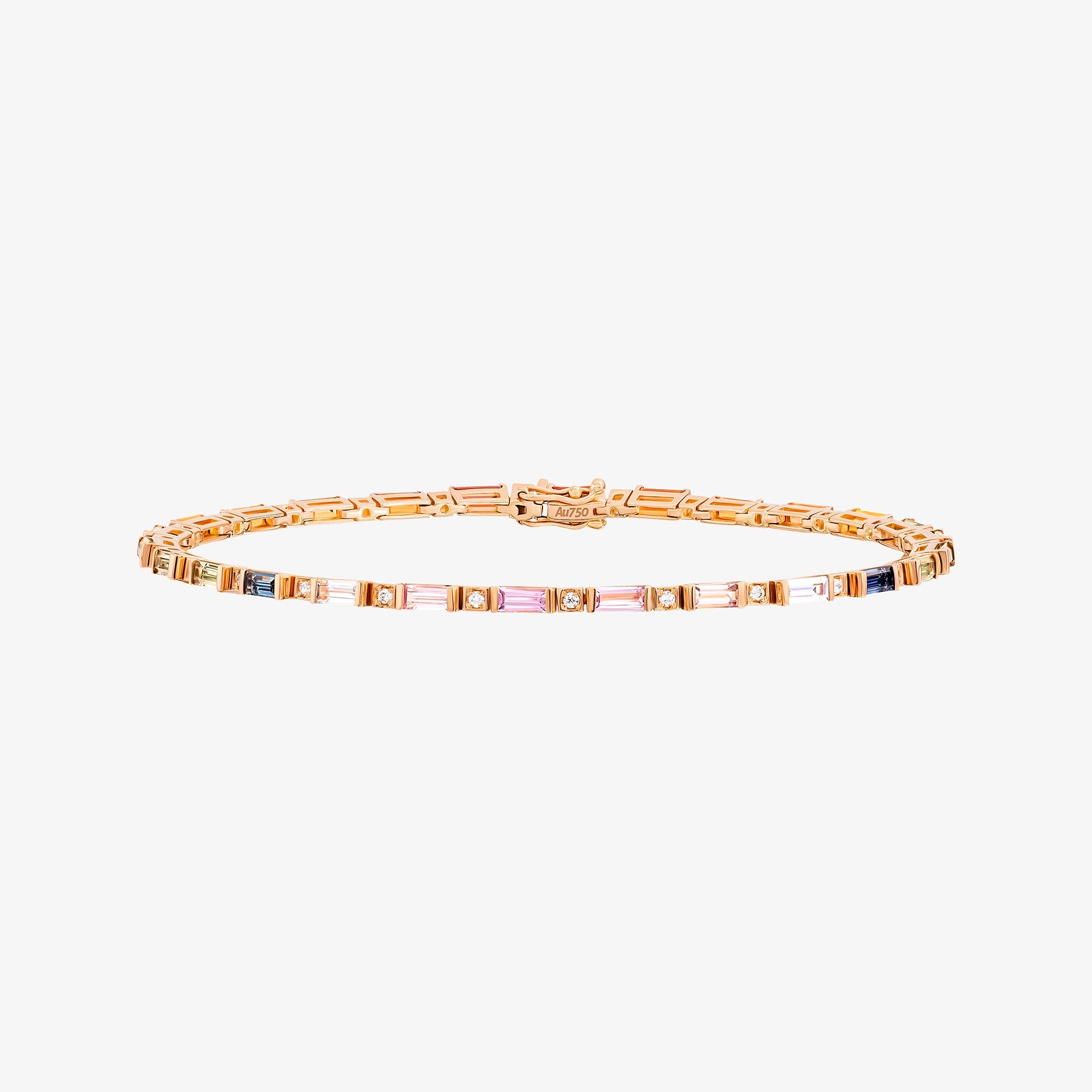 Noor Rose Gold Baguette Sapphire Small Bracelet