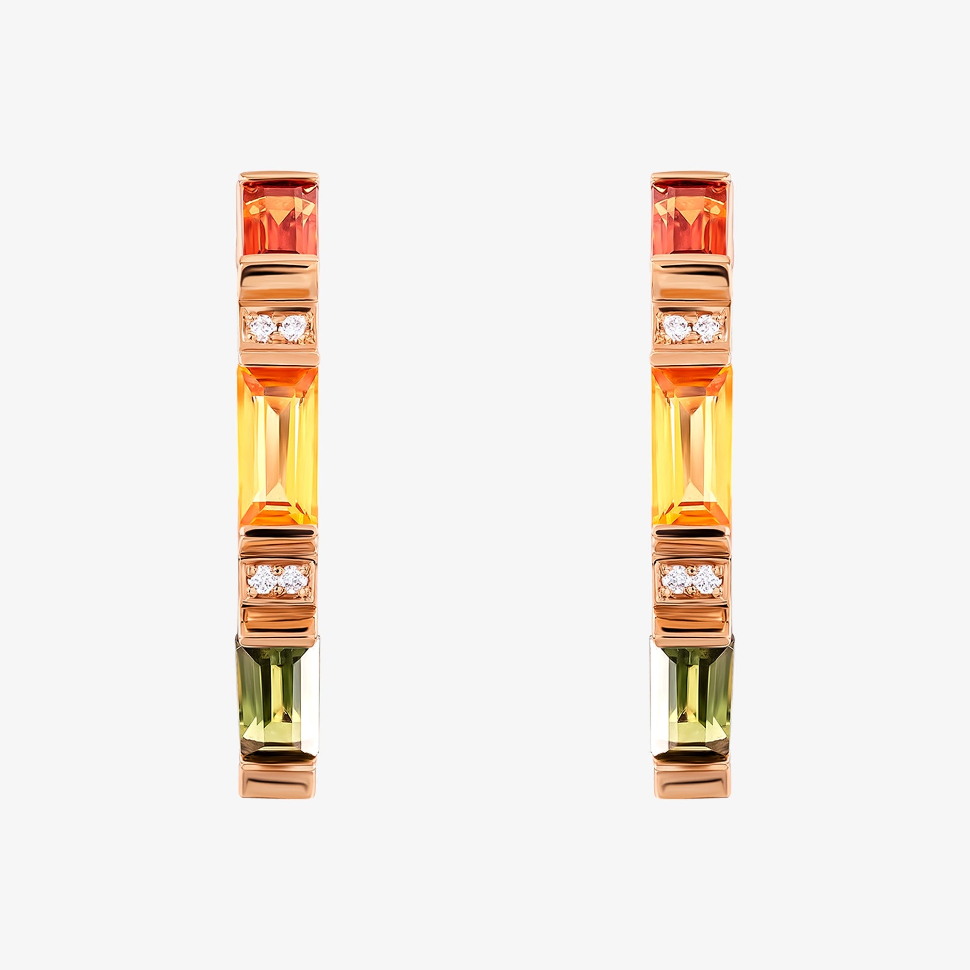 Noor Rose Gold Sapphire Large Hoop Earring