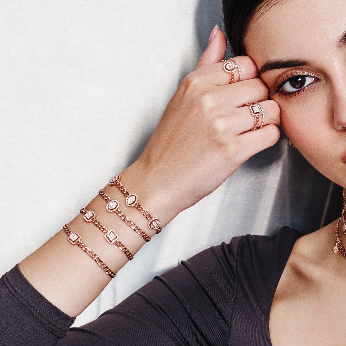 Quwa Square Double Ring - Samra Jewellery - Diamond Jewellery - QUWA