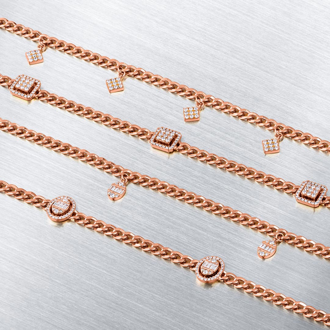 Quwa Dangling Five Square Necklace - Samra Jewellery - Diamond Jewellery - QUWA