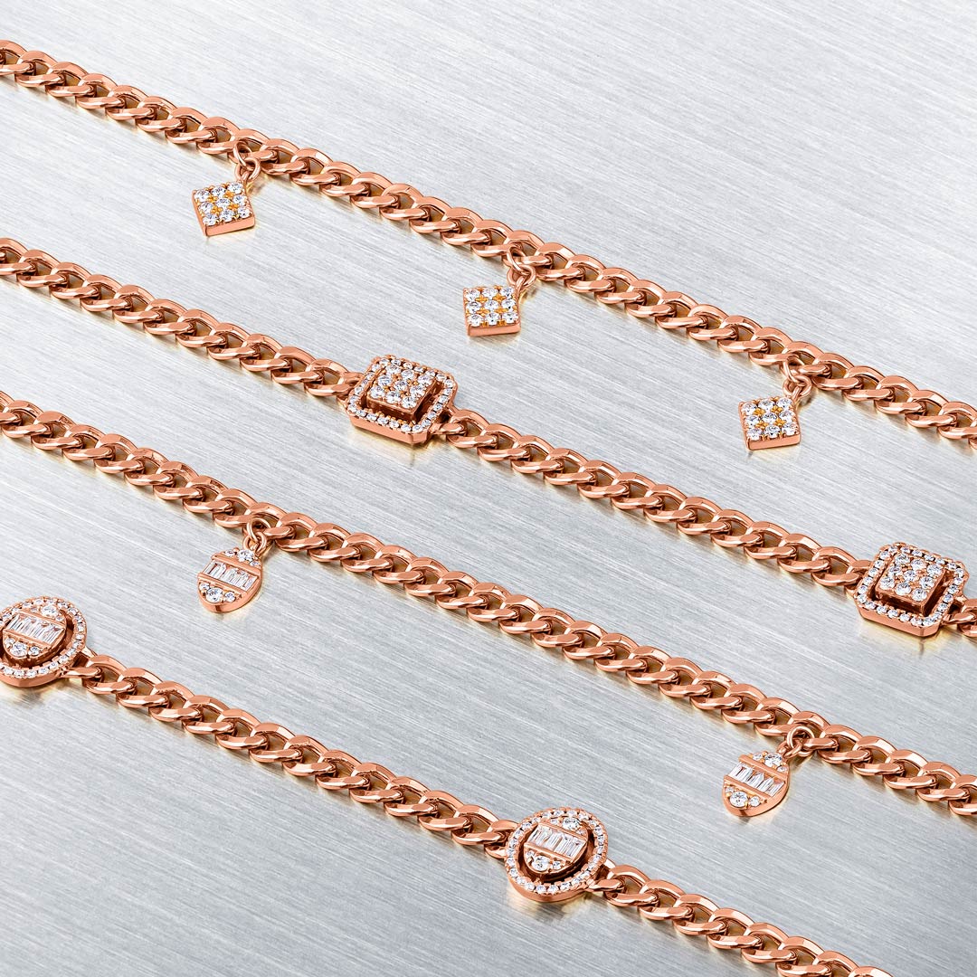 Quwa Dangling Three Square Necklace - Samra Jewellery - Diamond Jewellery - QUWA