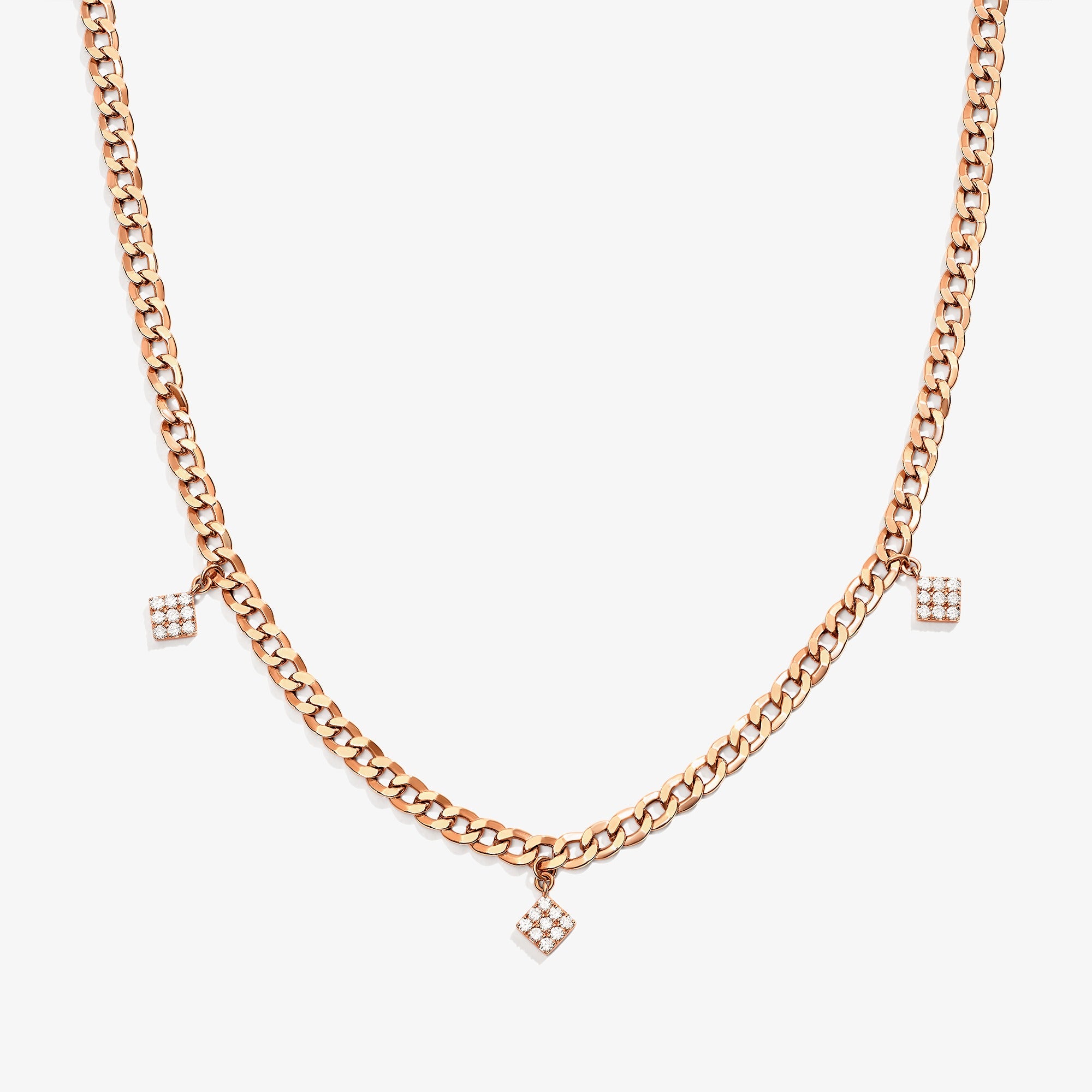 Quwa Dangling Three Square Necklace