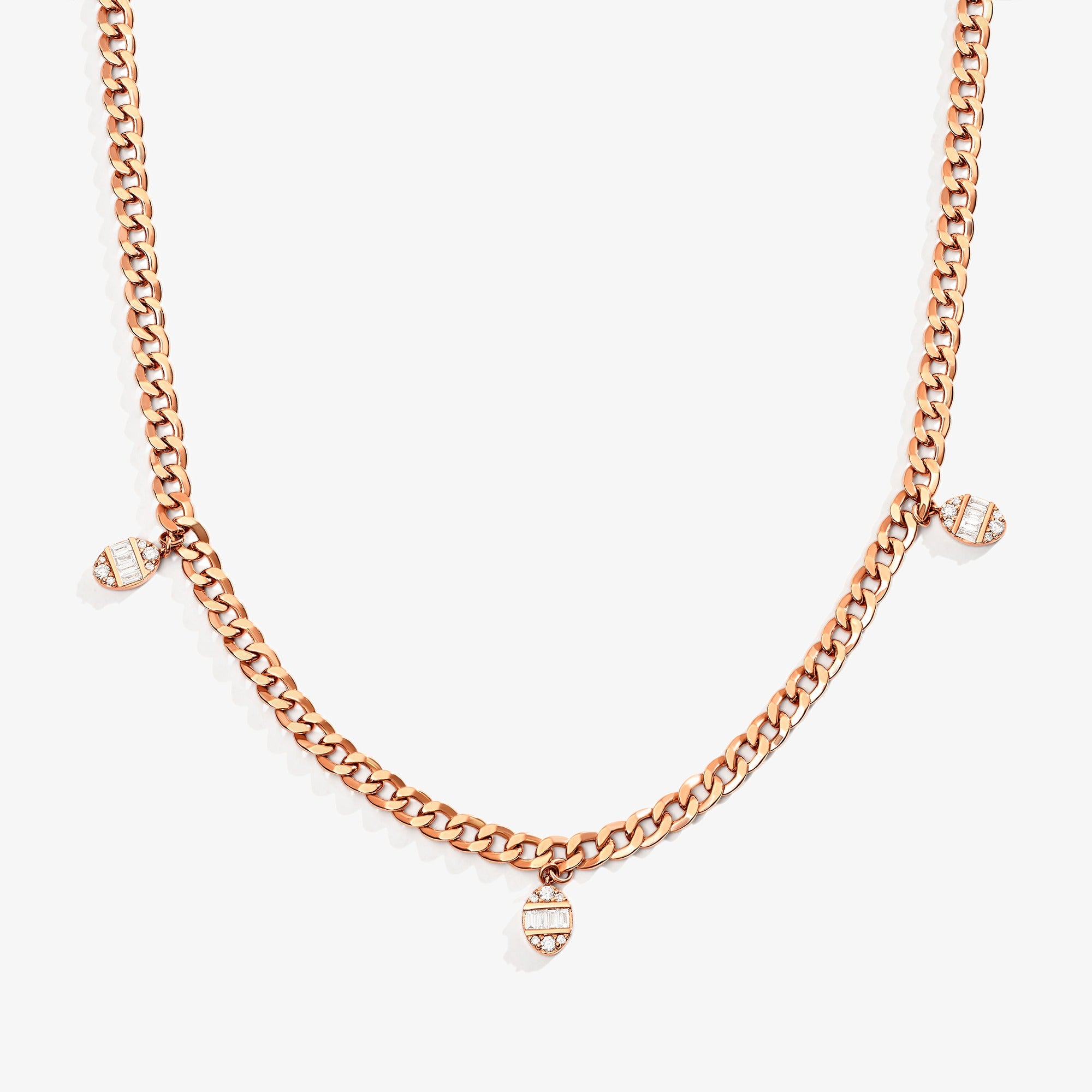 Quwa Dangling Three Oval Necklace