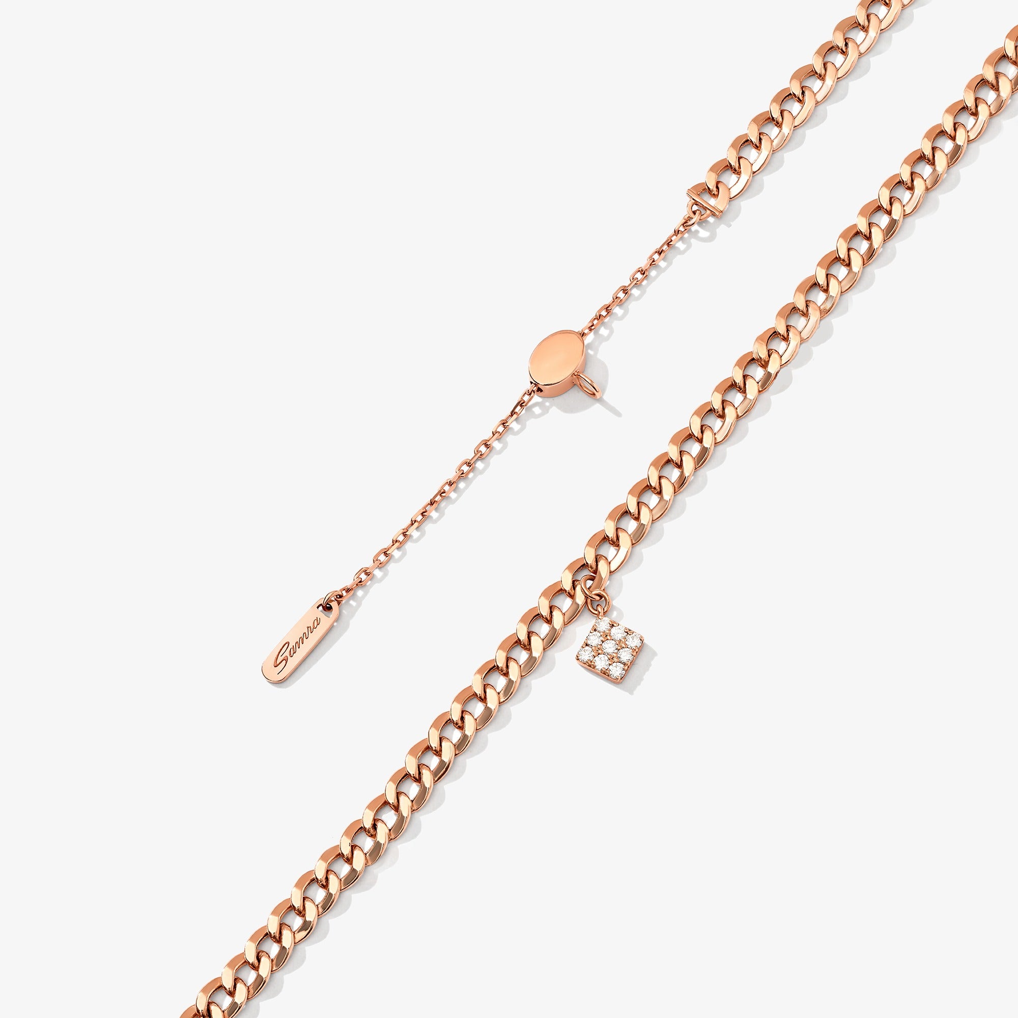 Quwa Dangling Three Square Necklace