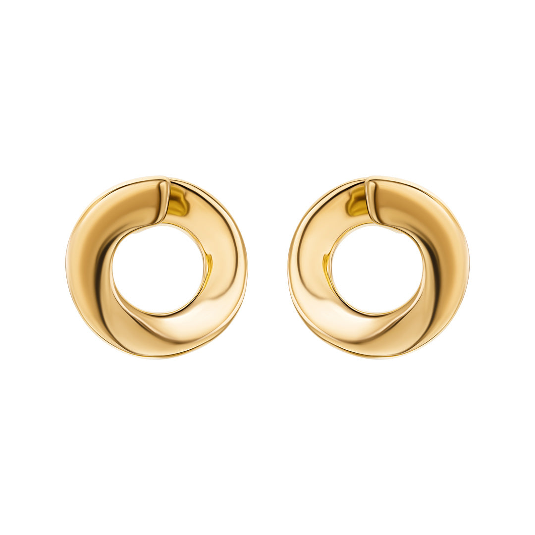 Thahab Yellow Gold Circle Earring - Samra Jewellery - Diamond Jewellery - THAHAB
