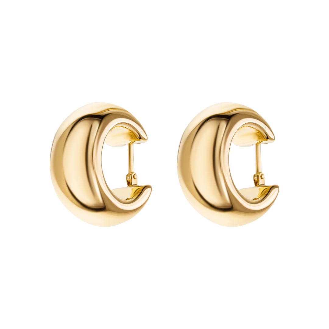 Thahab Yellow Gold Huggie Earring - Samra Jewellery - Diamond Jewellery - THAHAB