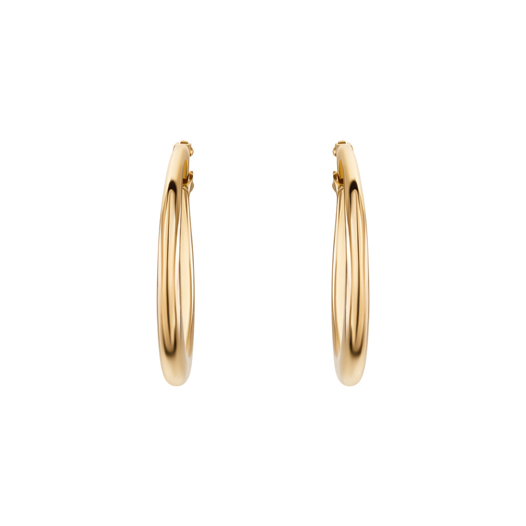 Thahab Yellow Gold Medium Hoop Earring - Samra Jewellery - Diamond Jewellery - THAHAB