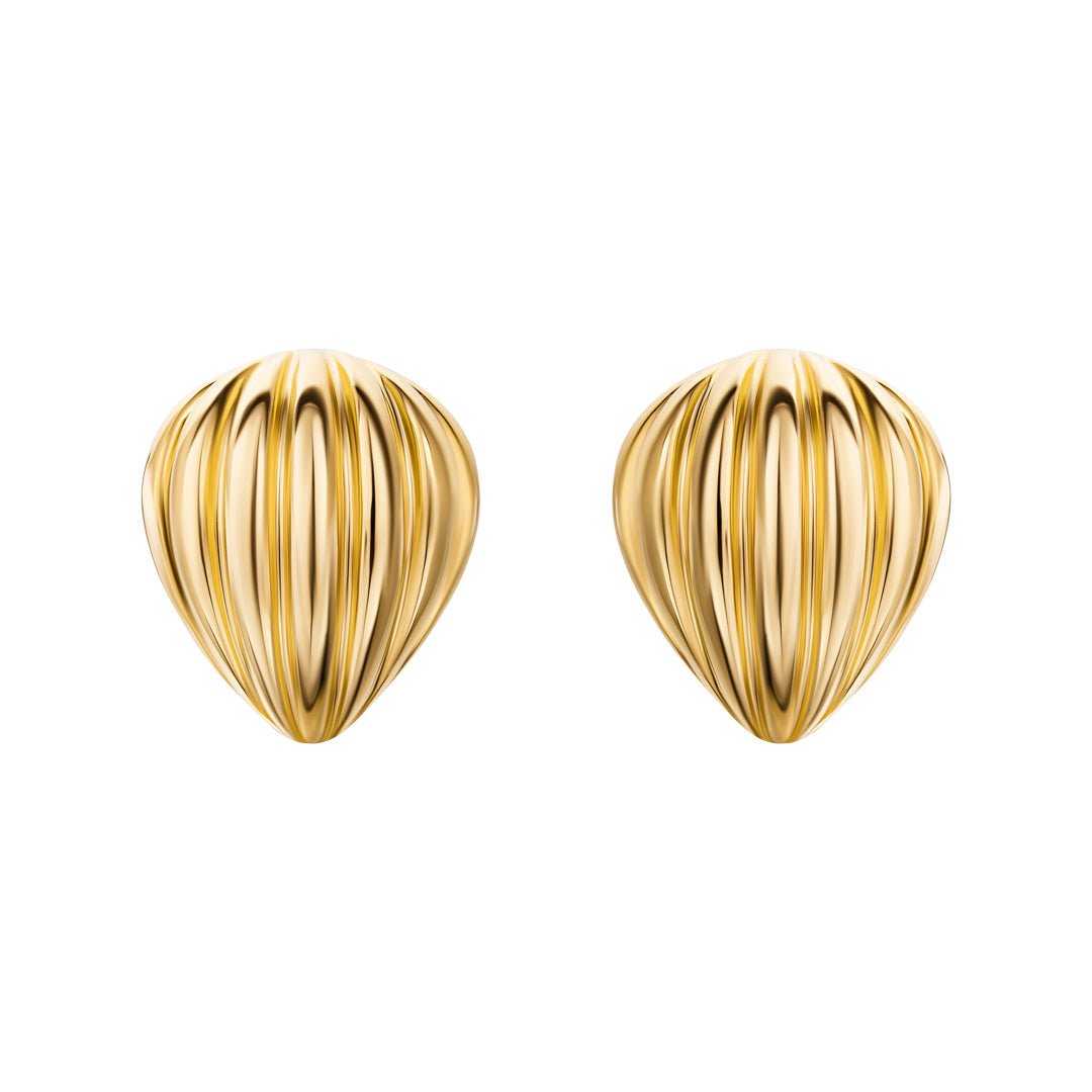 Thahab Yellow Gold Shell Earring - Samra Jewellery - Diamond Jewellery - THAHAB