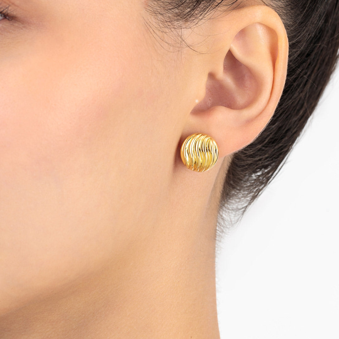 Thahab Yellow Gold Small Shell Earring - Samra Jewellery - Diamond Jewellery - THAHAB