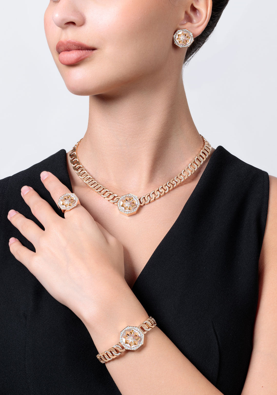 Thaman Motif Necklace - Samra Jewellery - Diamond Jewellery - THAMAN