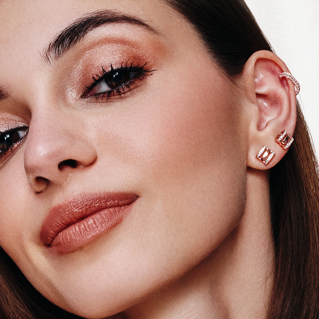 Wid Rose Gold Diamond Stud Earrings - Samra Jewellery - Diamond Jewellery - WID