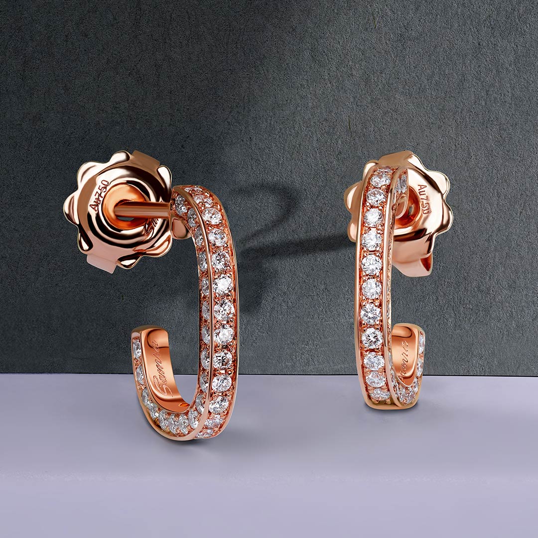 Wid Rose Gold Diamond Single Earrings - Samra Jewellery - Diamond Jewellery - WID