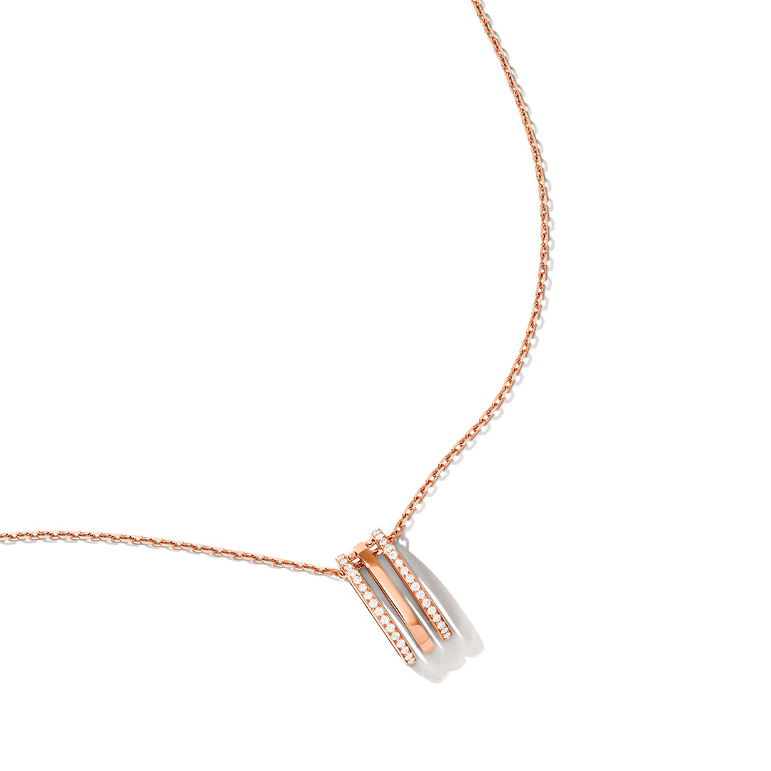 Wid Rose Gold Diamond Large Necklace - Samra Jewellery - Diamond Jewellery - WID