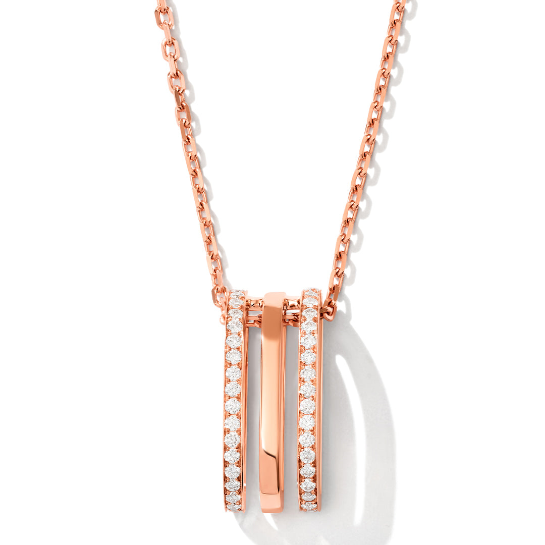 Wid Rose Gold Diamond Large Necklace - Samra Jewellery - Diamond Jewellery - WID