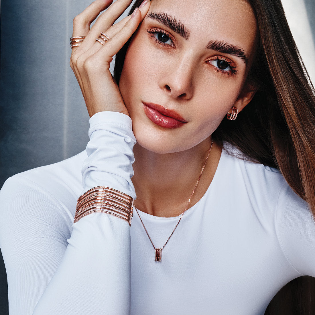 Wid Rose Gold Diamond Large Necklace - Samra Jewellery - Diamond Jewellery - WID