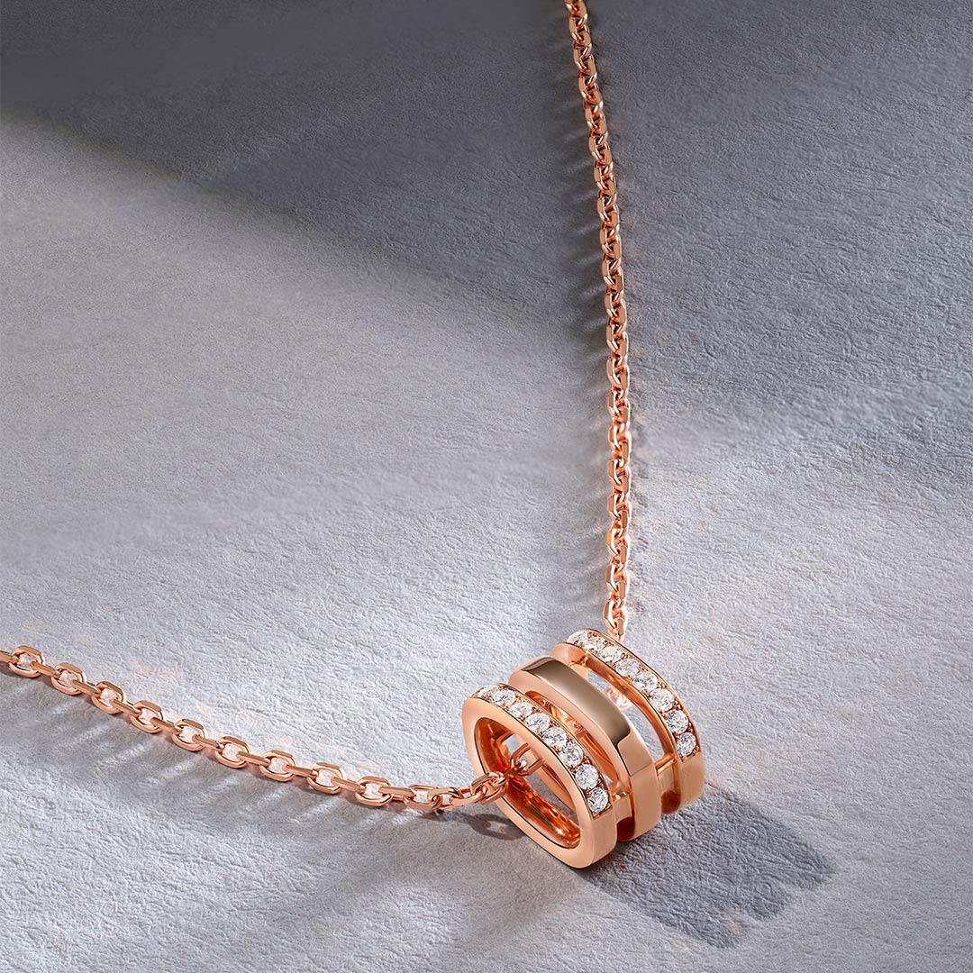 Wid Rose Gold Diamond Necklace - Samra Jewellery - Diamond Jewellery - WID