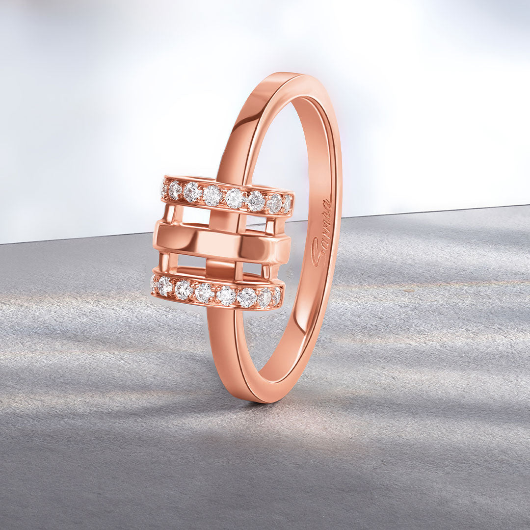 Wid Rose Gold Diamond Ring - Samra Jewellery - Diamond Jewellery - WID