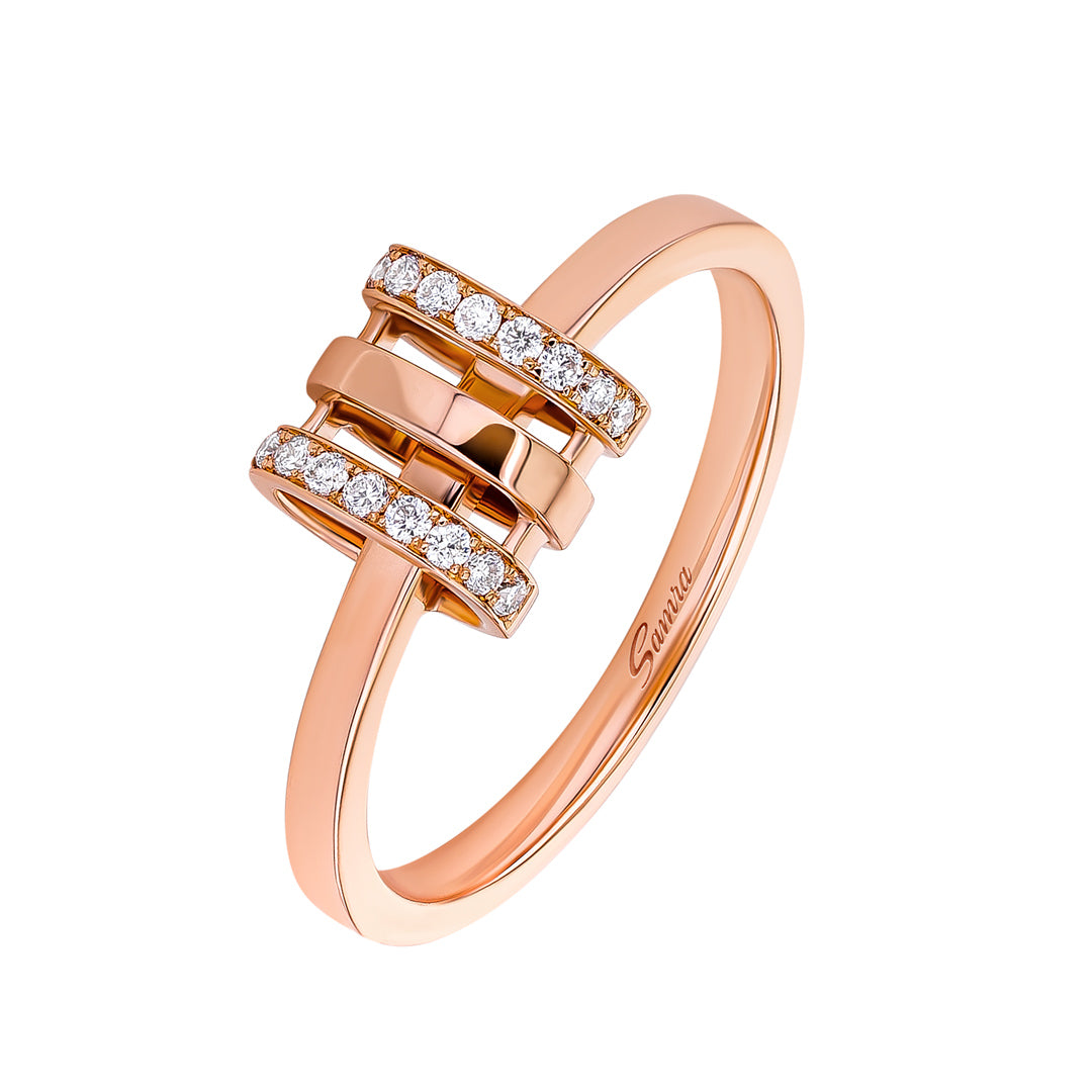 Wid Rose Gold Diamond Ring - Samra Jewellery - Diamond Jewellery - WID