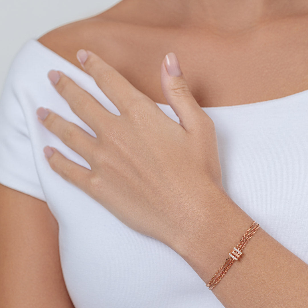Wid Rose Gold Diamond Single Bracelet - Samra Jewellery - Diamond Jewellery - WID