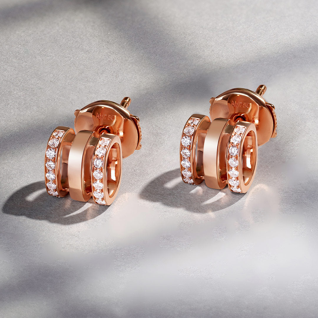 Wid Rose Gold Diamond Stud Earrings - Samra Jewellery - Diamond Jewellery - WID