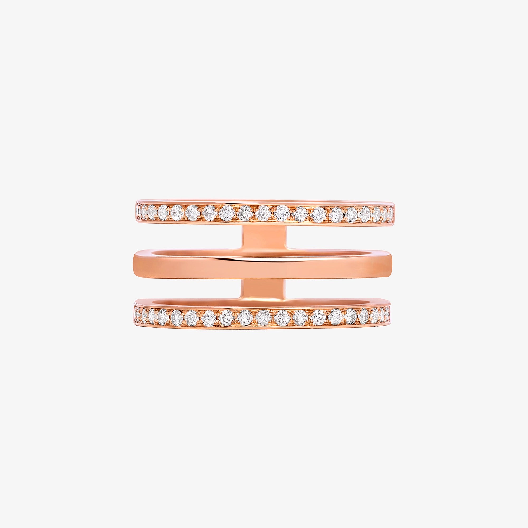 Wid Rose Gold Diamond Triple Ring