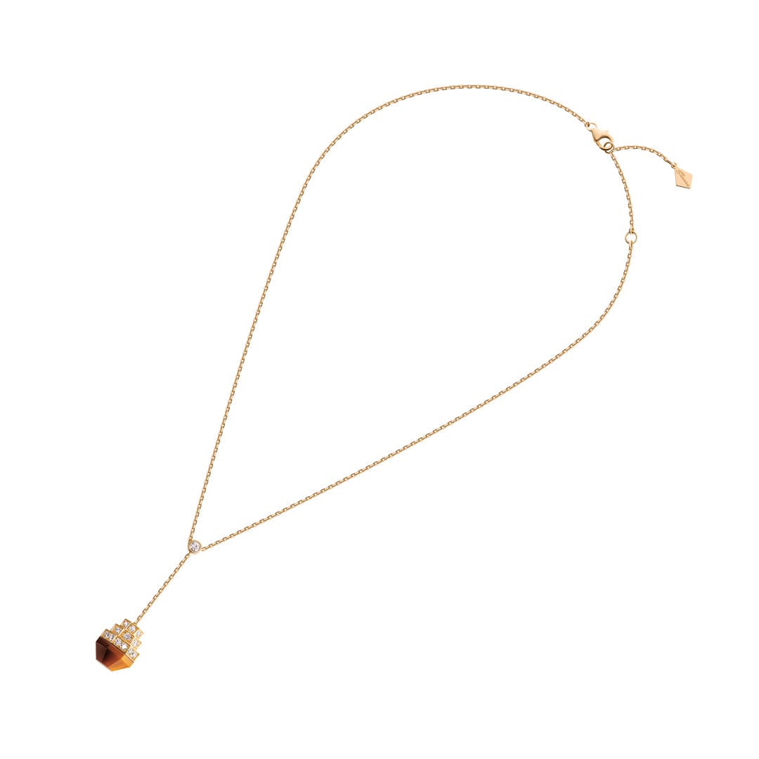 Azm Yellow Gold Tiger Eye Necklace - Samra Jewellery - Diamond Jewellery - AZM